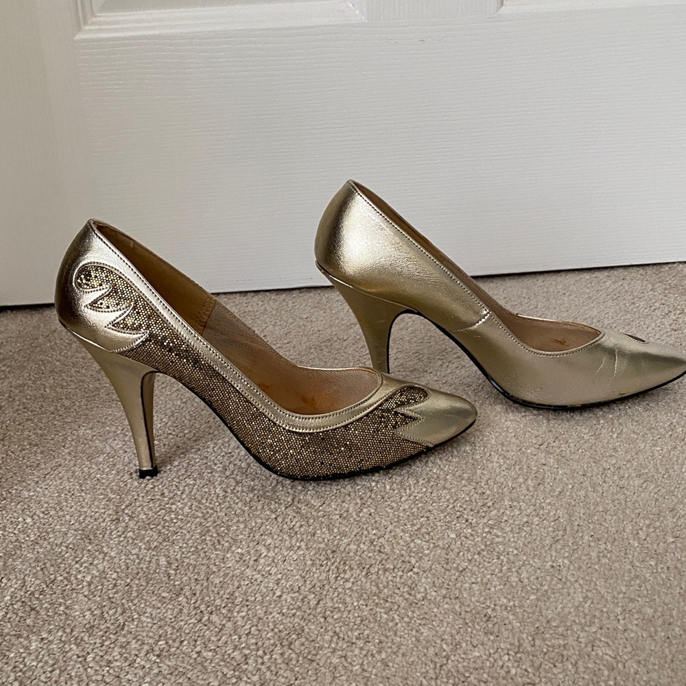 Gold Stiletto Heels